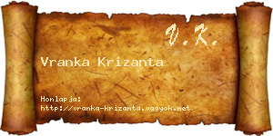 Vranka Krizanta névjegykártya